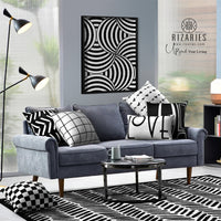 Thumbnail for SuperSoft Black & White Boxes Throw Cushion