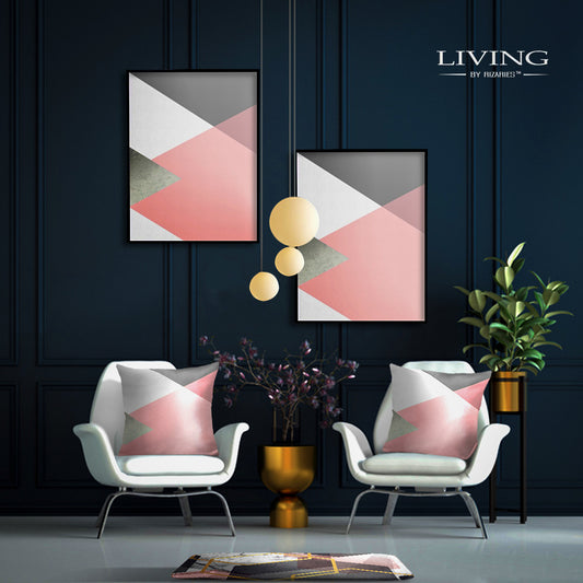 Blush Pink & Silver Handmade Canvas Painting