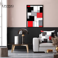 Thumbnail for Red Geo Canvas Painting