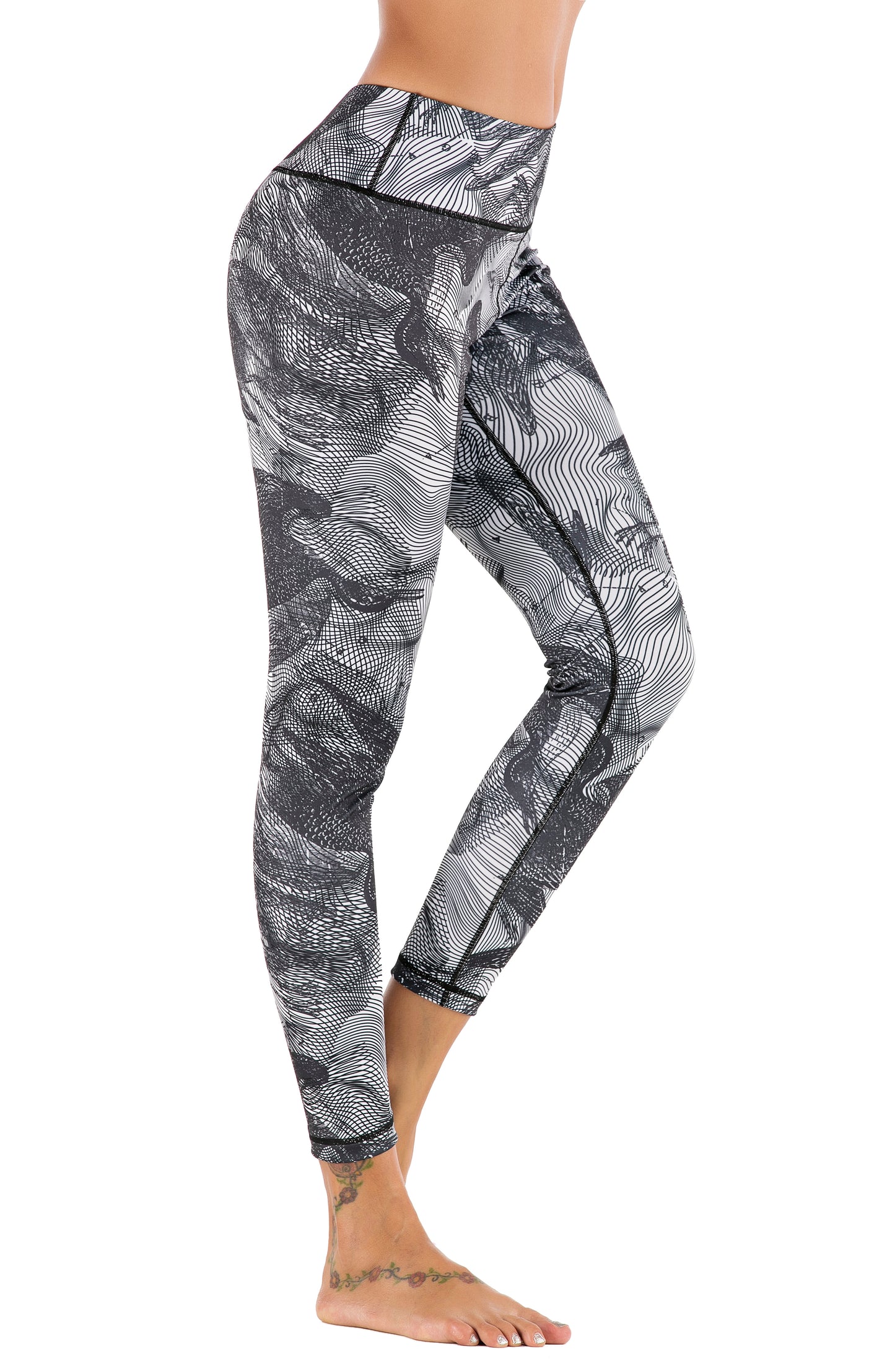 Grey Abstract Crazy Workout 2 Pcs Set