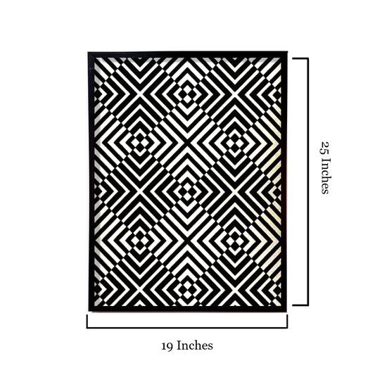 Black & White Abstract Geo Canvas Painting