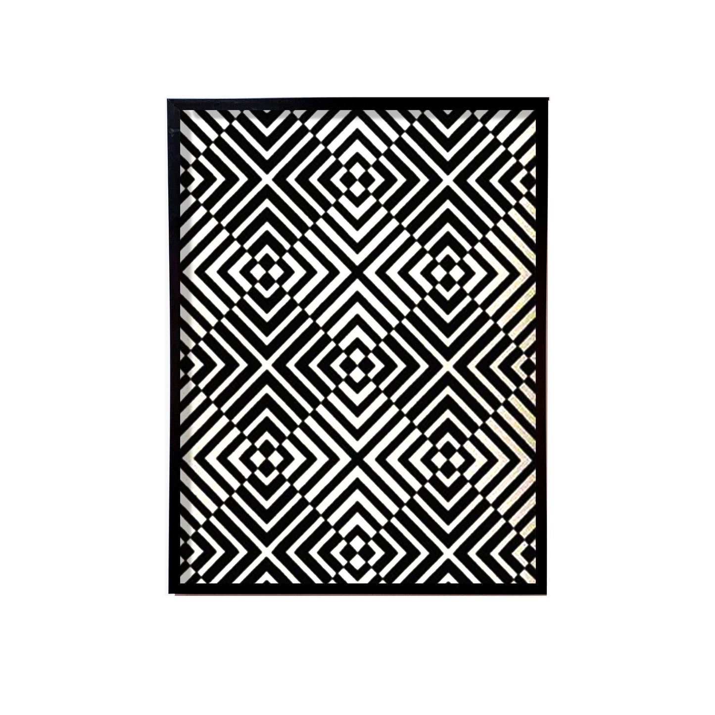 Black & White Abstract Geo Canvas Painting