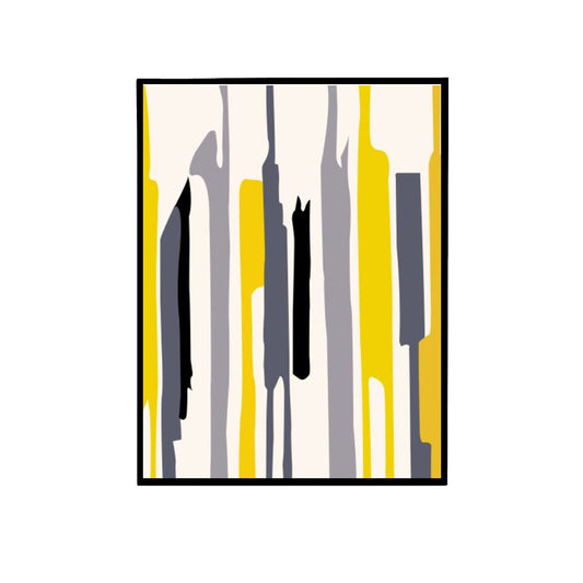 Yellow Grey Abstract Handmade Canvas Painting