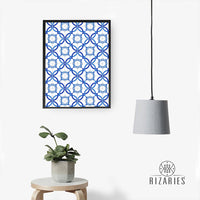 Thumbnail for Navy Tiles Handmade Canvas Painting