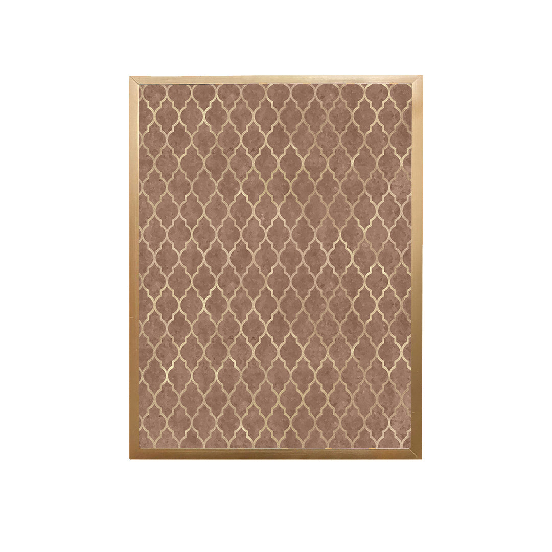 Brown Copper Quatrefoil Handmade Canvas Painting