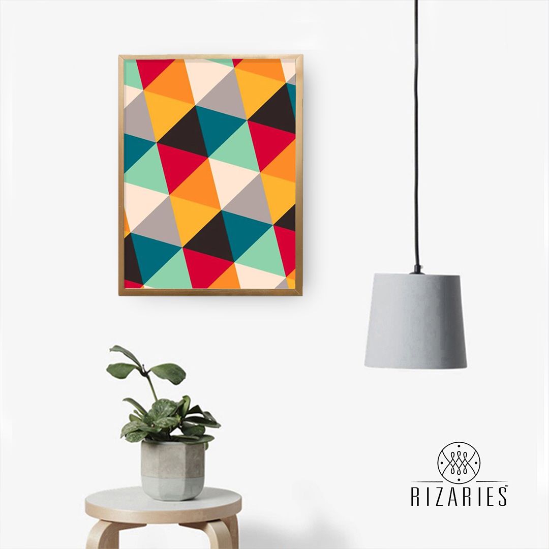 Colorful Small Triangle Canvas Painting