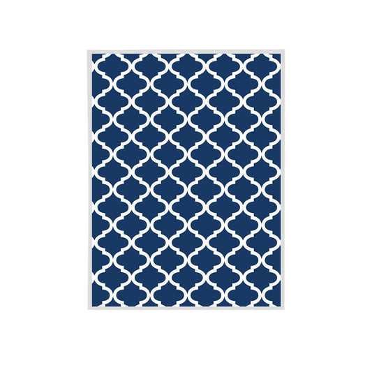 Blue Quatrefoil Handmade Canvas Painting