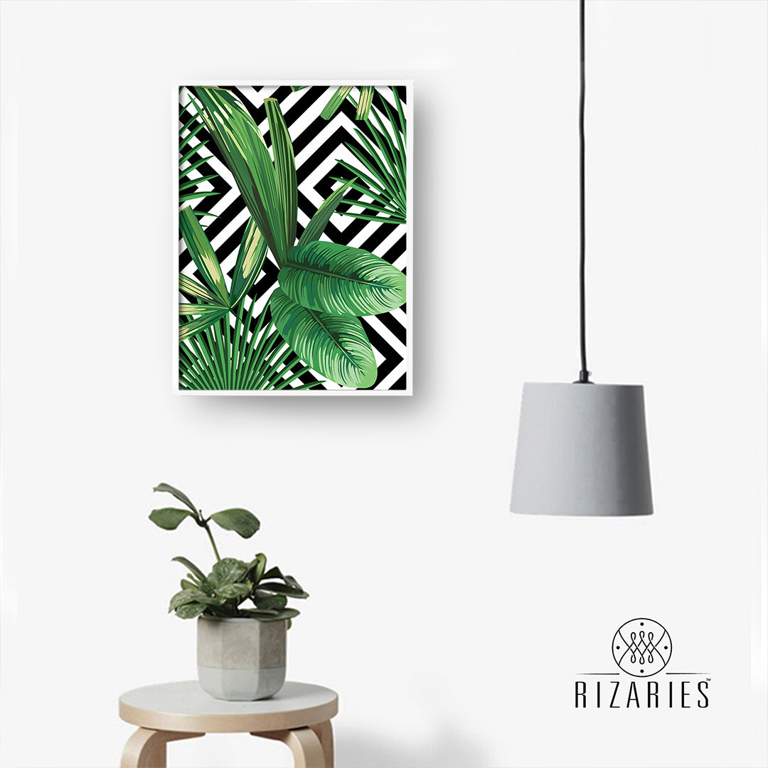Tropical Geometric Handmade Canvas Painting