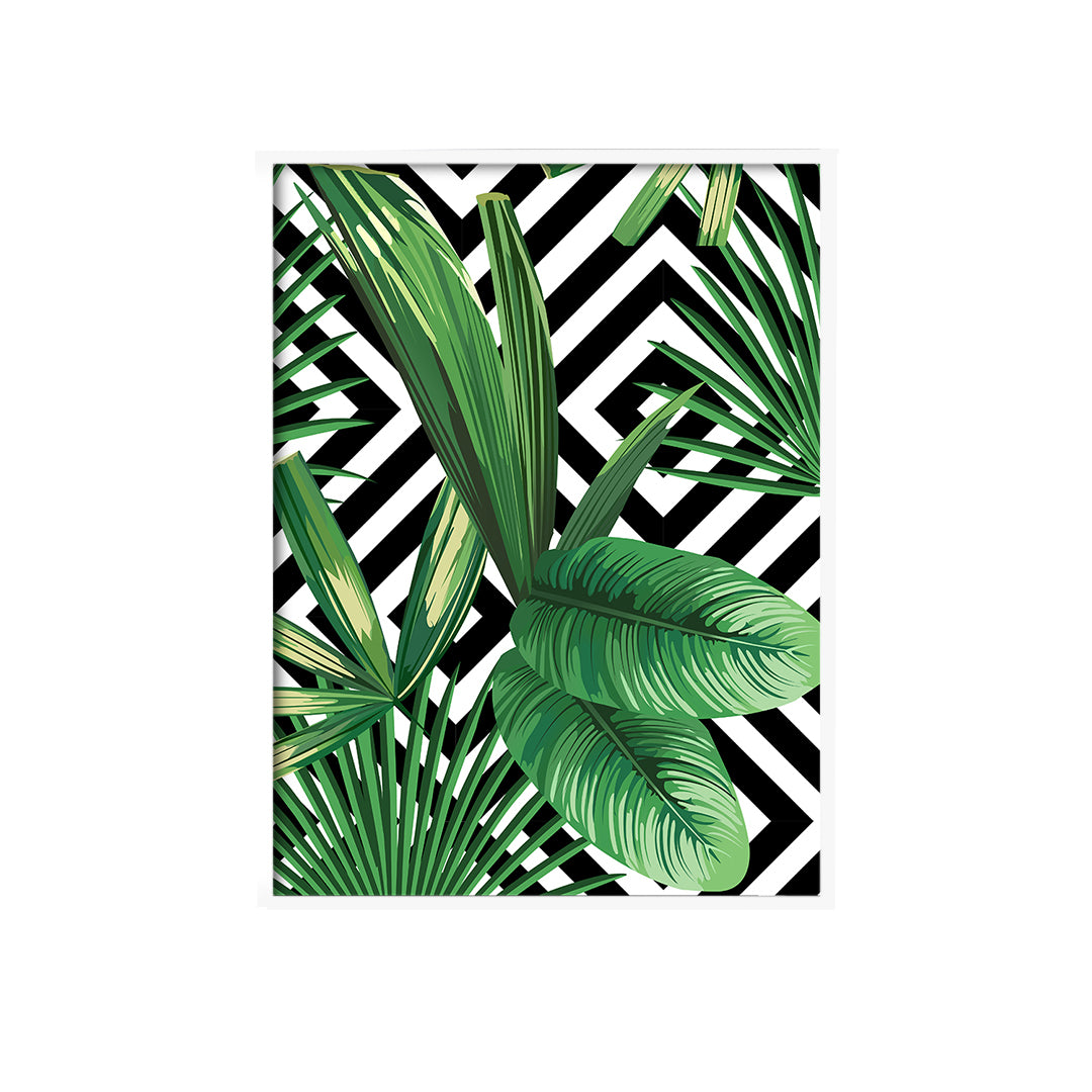 Tropical Geometric Handmade Canvas Painting