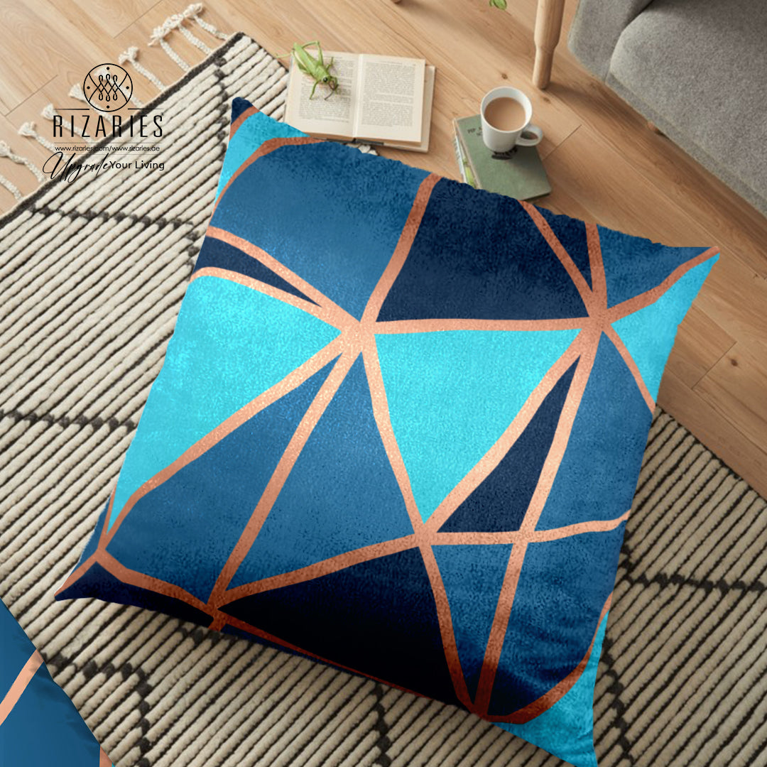 (26"x26") Supersoft Teal Metallic FLOOR Cushion Cover