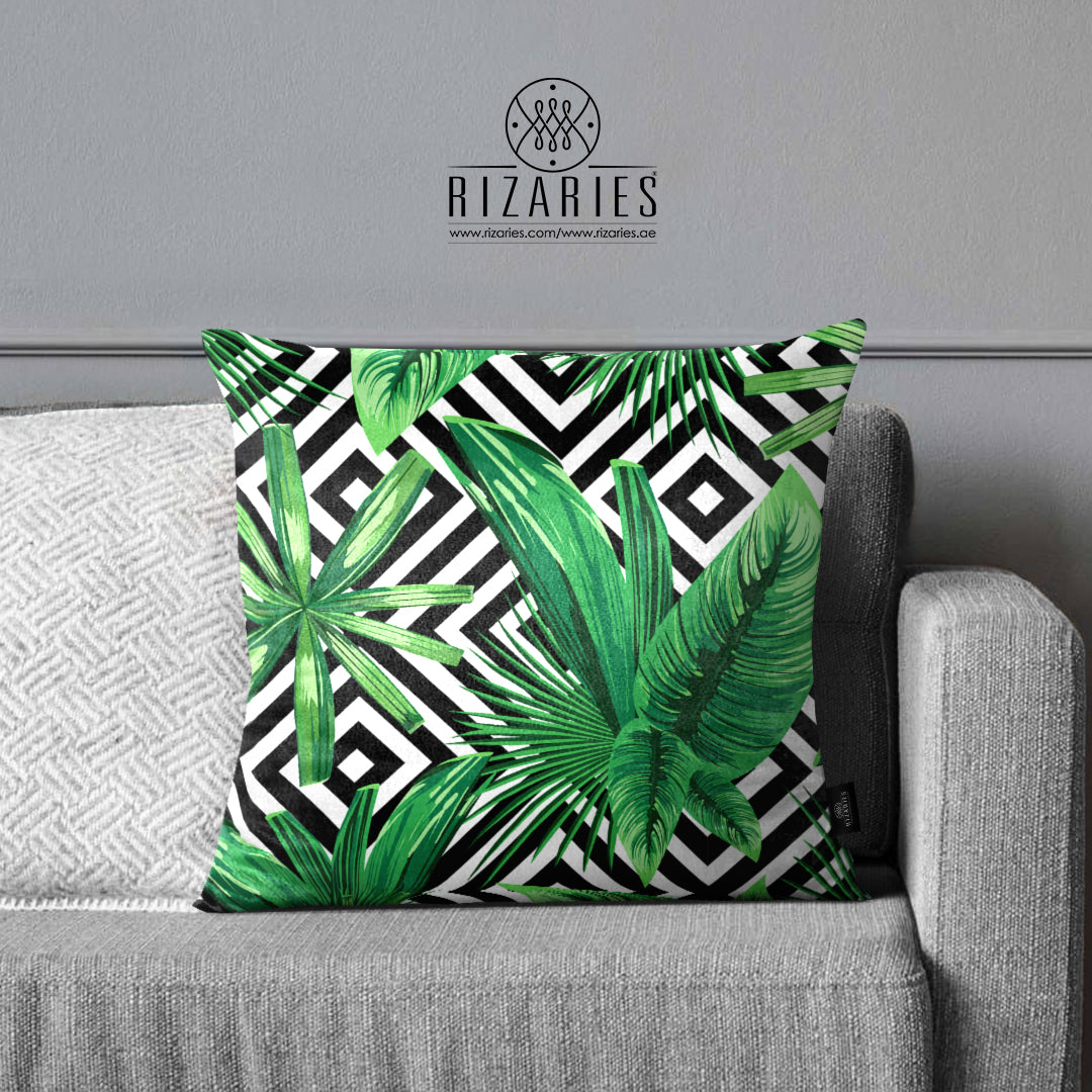 SuperSoft Tropical Geometric Throw Pillow