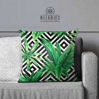 Thumbnail for SuperSoft Tropical Geometric Throw Pillow