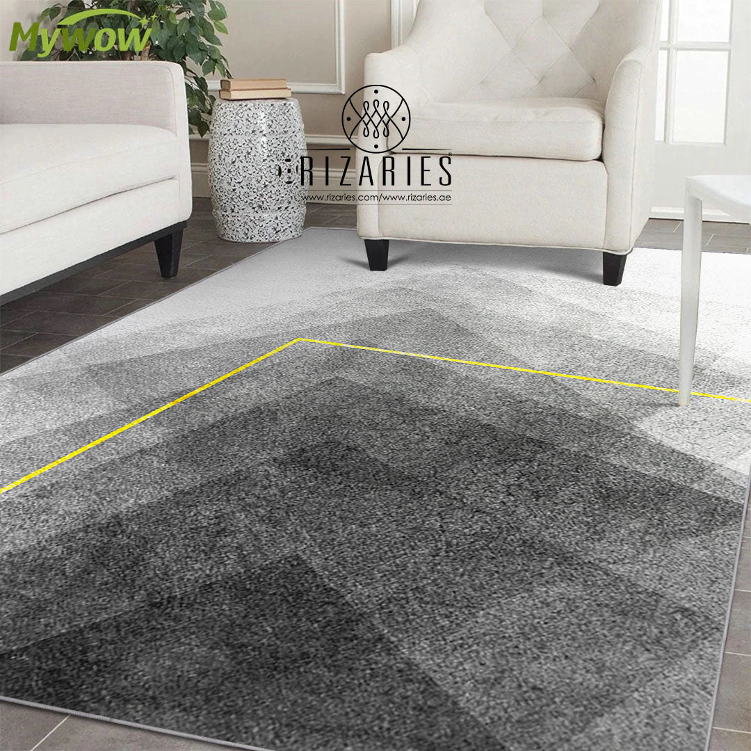 Supersoft Grey Geometric Luxury Centerpiece (Rug)