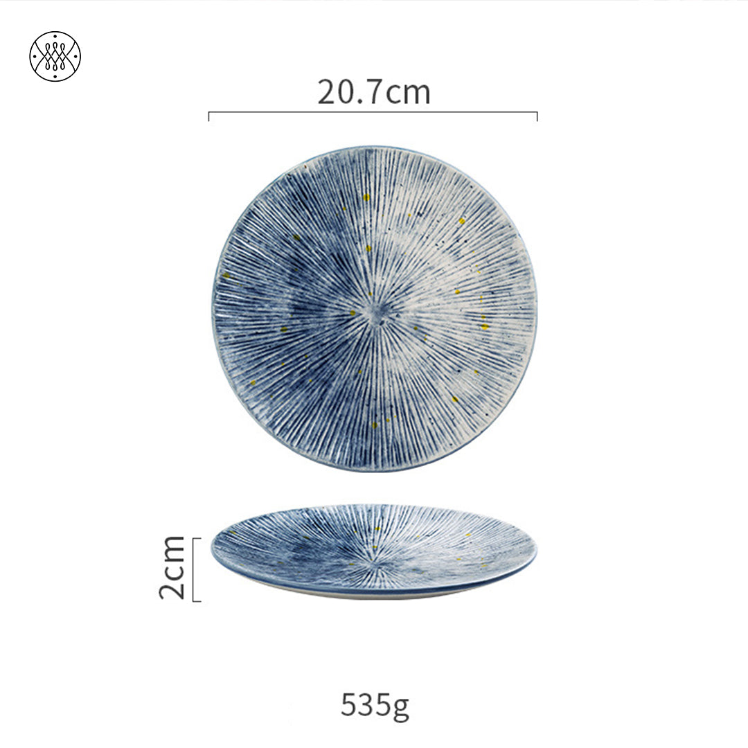 Lite Blue Abstract Porcelain Plates