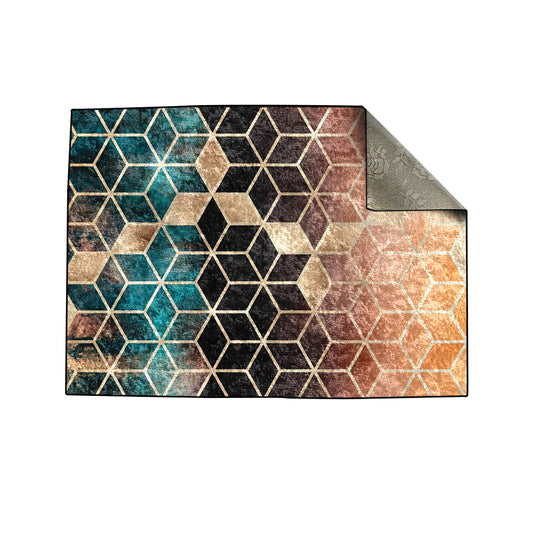 Ombre Cubes Emerald & Copper Centerpiece (Rug)