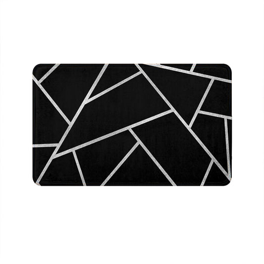 SuperSoft Black Silver Lines Door Mat