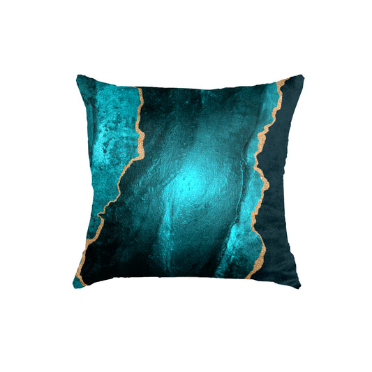 SuperSoft Teal Gold Abstract Throw Cushion