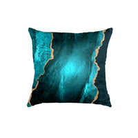 Thumbnail for SuperSoft Teal Gold Abstract Throw Cushion