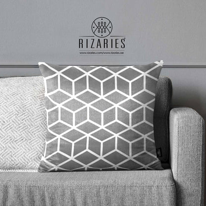 SuperSoft Grey White Cubes Throw Pillow