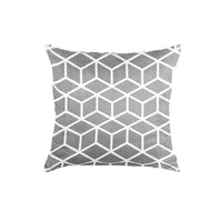 Thumbnail for SuperSoft Grey White Cubes Throw Pillow