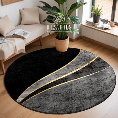 Shades of Grey Round Centerpiece (Rug)