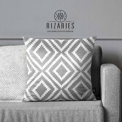 SuperSoft Grey & White Zig Zag Diamond