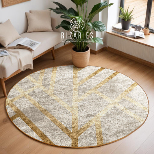 Copper Art Deco Gold Round Centerpiece (Rug)