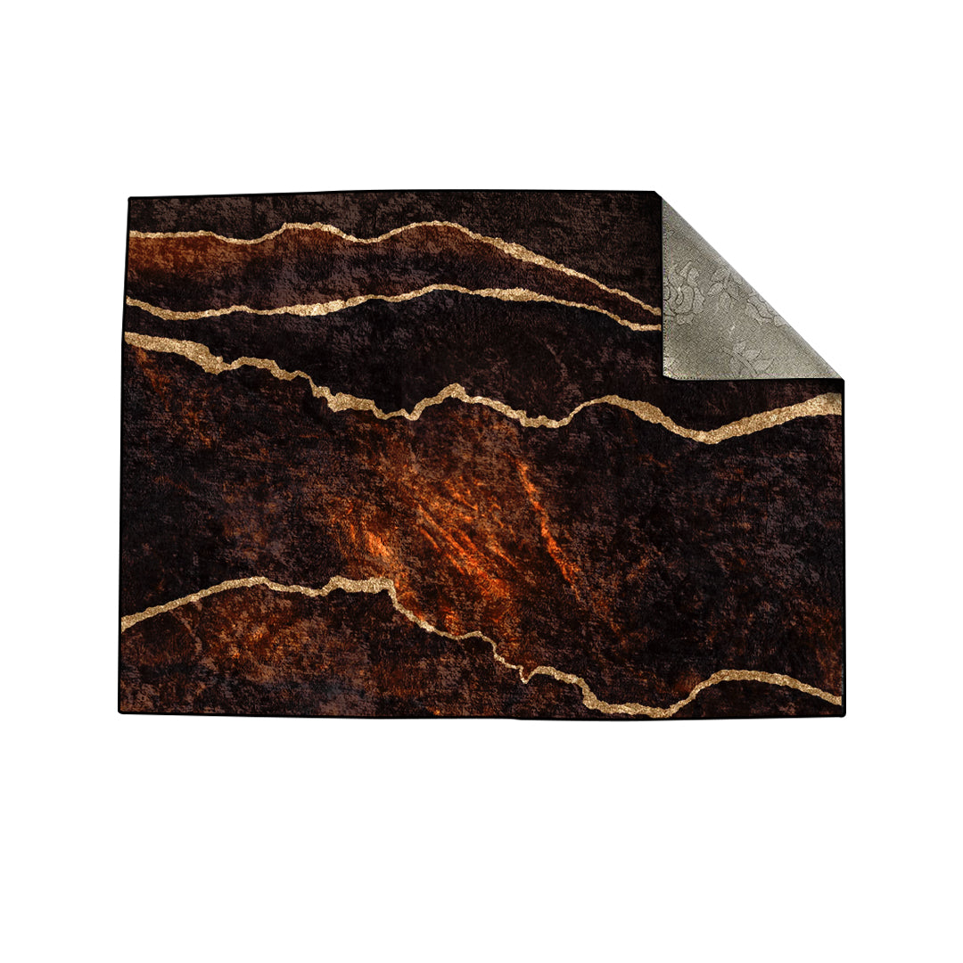 Brown Lava Abstract Centerpiece (Rug)