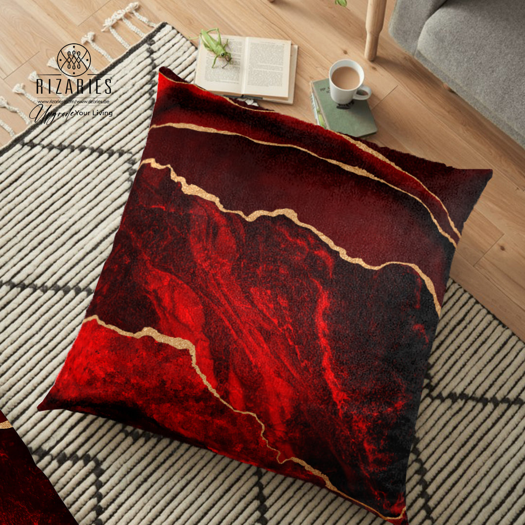 (26"x26") Supersoft Maroon Abstract FLOOR Cushion Cover