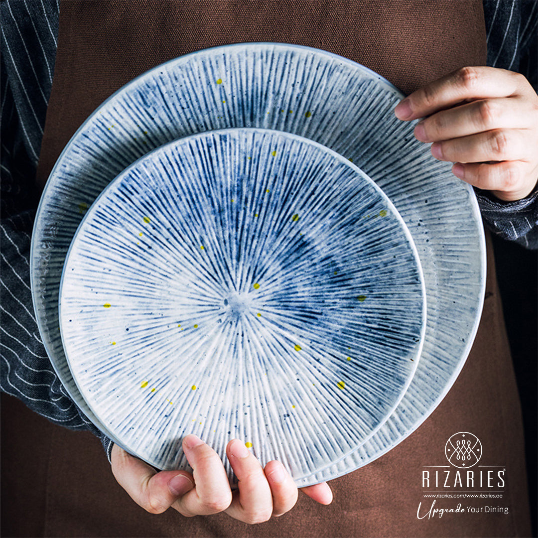 Lite Blue Abstract Porcelain Plates