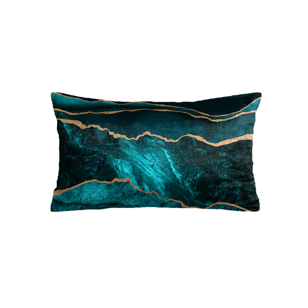 SuperSoft Teal Gold Abstract Rectangle