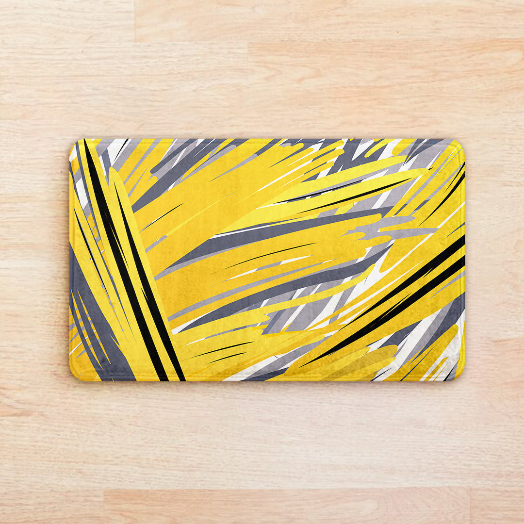 SuperSoft Yellow Grey Abstract Door Mat