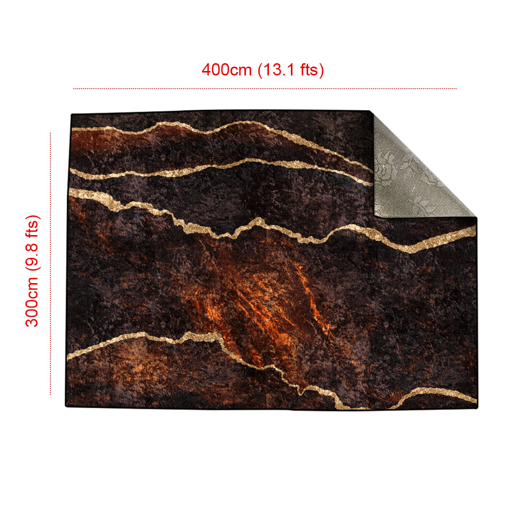 Brown Lava Abstract Centerpiece (Rug)