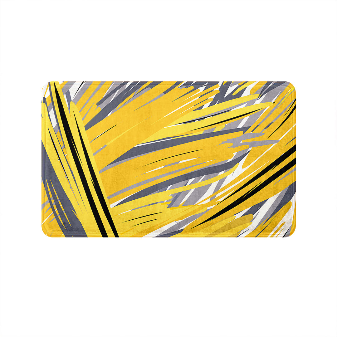 SuperSoft Yellow Grey Abstract Door Mat