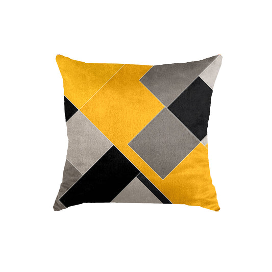 SuperSoft Yellow Black Geometric Throw Cushion