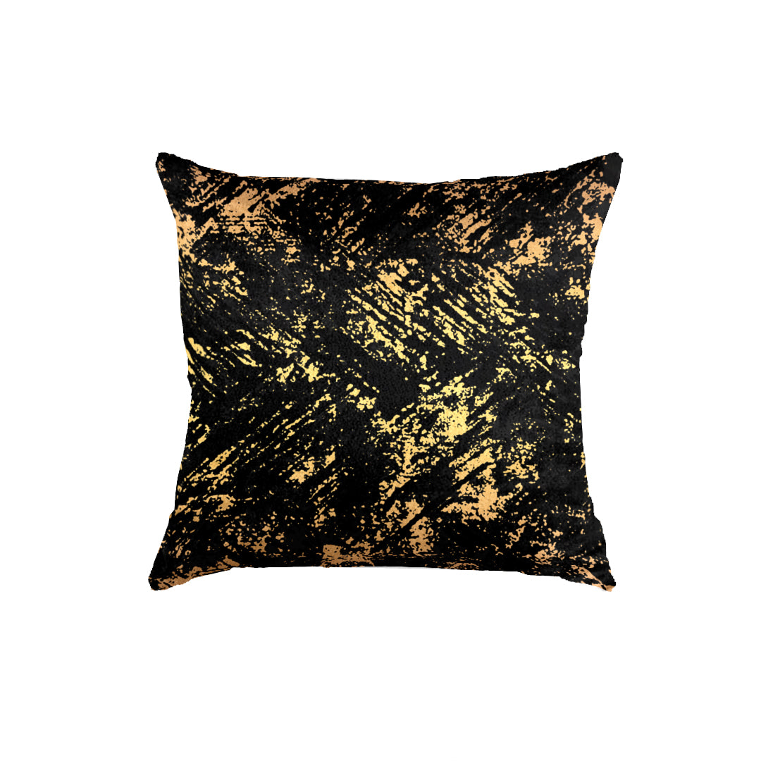 SuperSoft Black Gold Pattern Throw Cushion