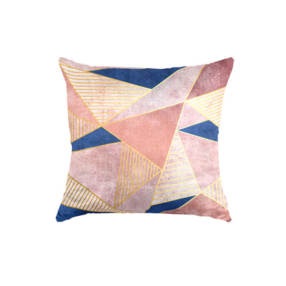 SuperSoft Pink Navy Triangle Throw Cushion