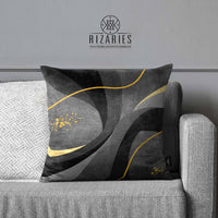 Thumbnail for SuperSoft Shades of Grey Abstract Waves Throw Pillow