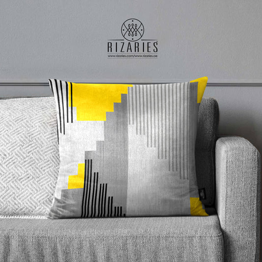 SuperSoft Grey Black Lines Throw Cushion