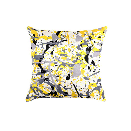 SuperSoft Yellow Grey Abstract Pattern Throw Pillow