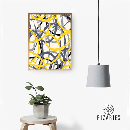 Yellow Grey Rope Canvas Painting