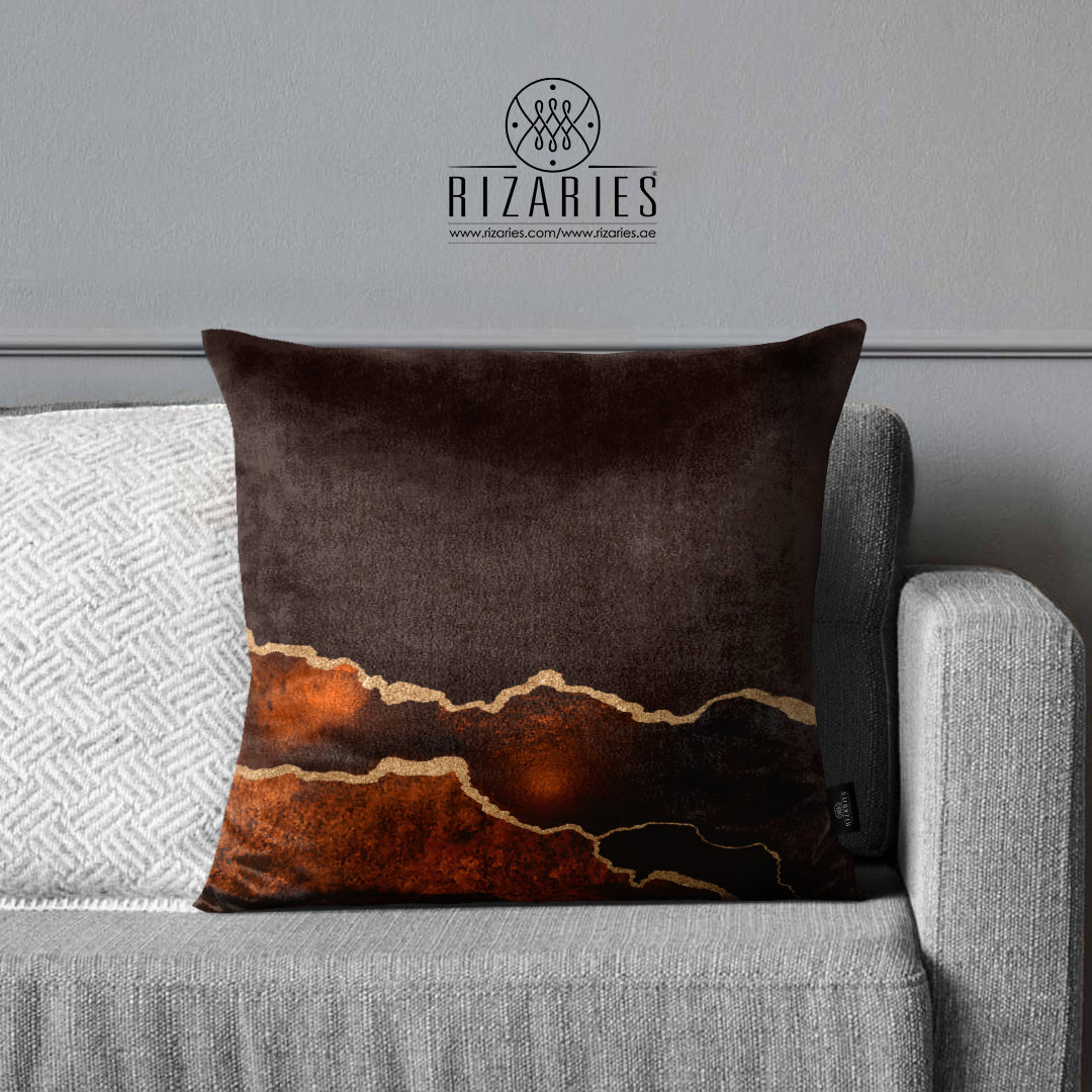 SuperSoft Shades of Brown Abstract Throw Cushion