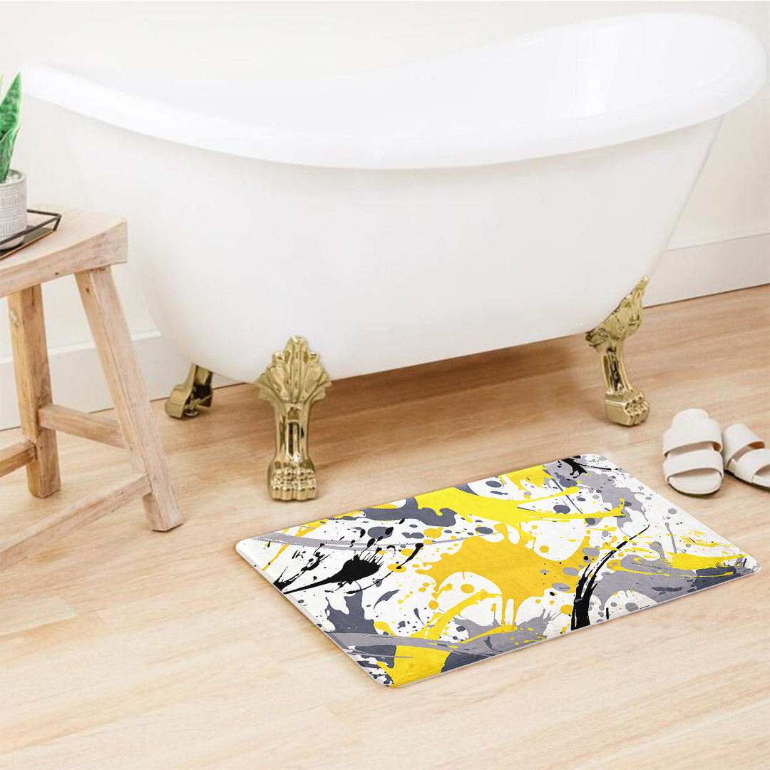 SuperSoft Yellow Grey Pattern Door Mat
