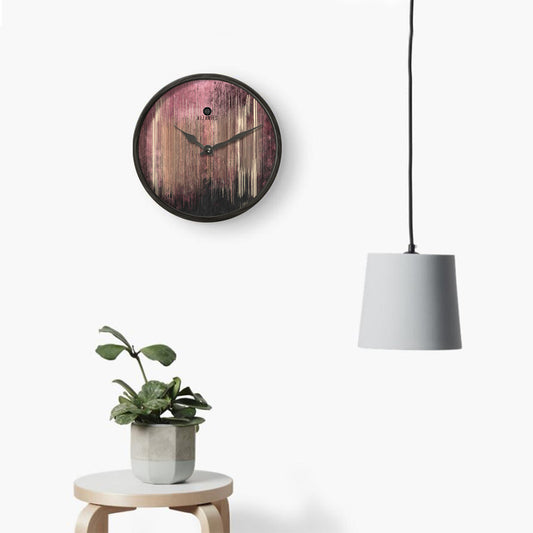 Pink Lines Wall Clock