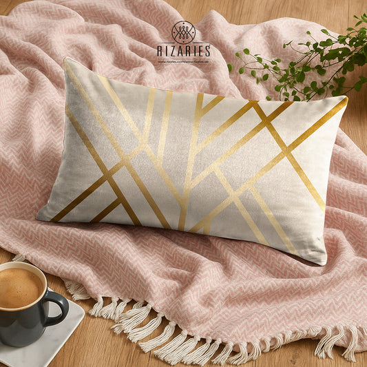 SuperSoft Beige Art Deco Rectangle