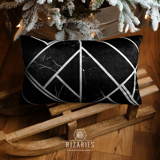 SuperSoft Black & Silver Geometric Rectangle