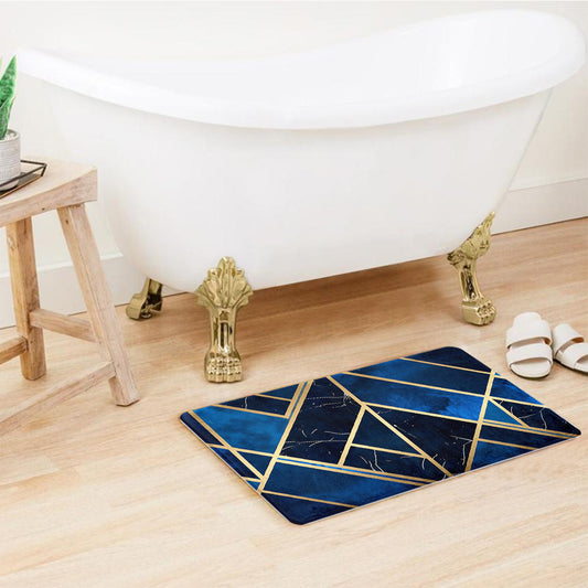 SuperSoft Blue Geometric Door Mat