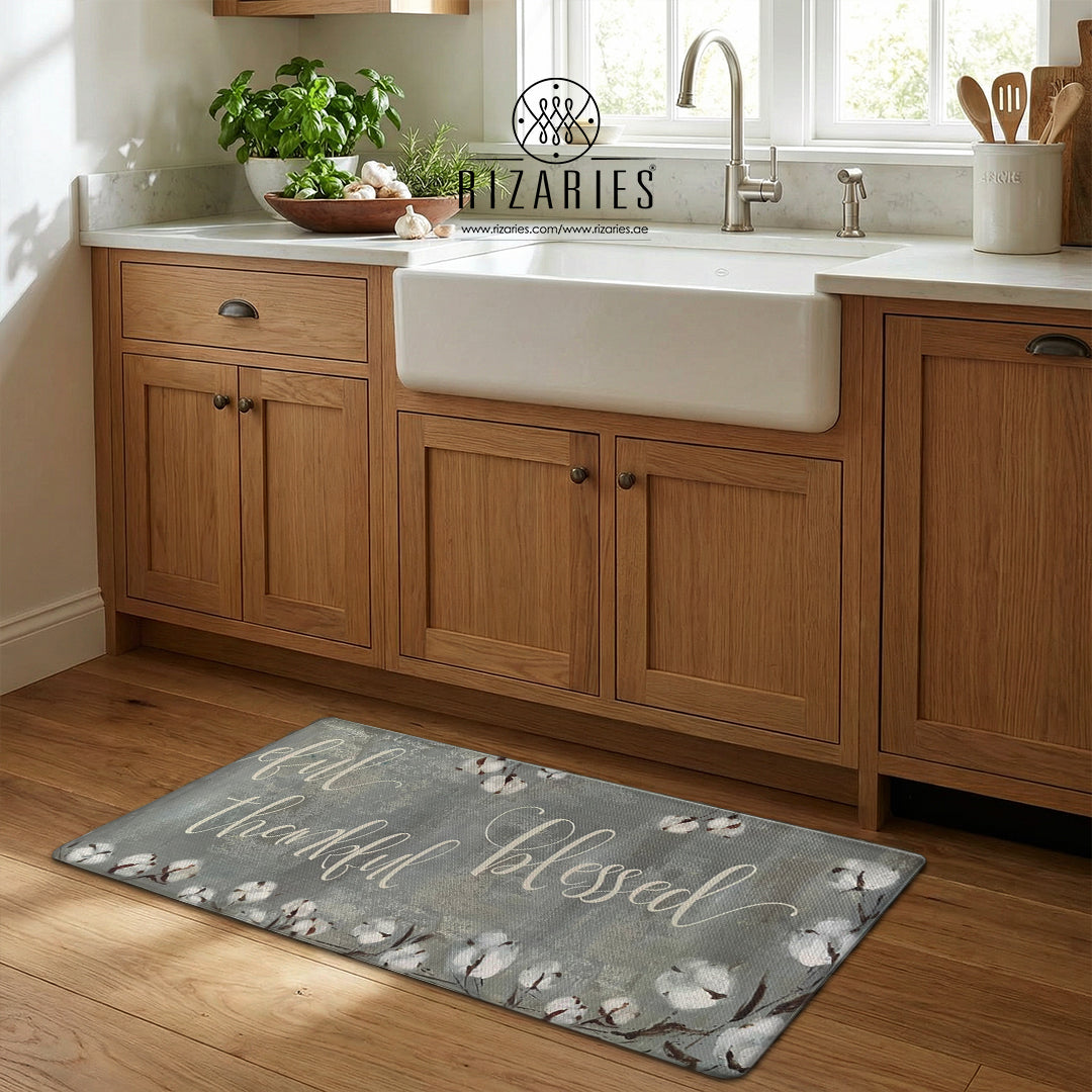 Farmhouse Thankful Blessed Kitchen Mat