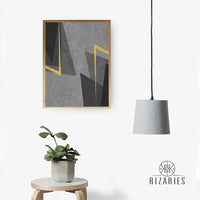 Thumbnail for Shades of Grey Triangle Canvas Painting