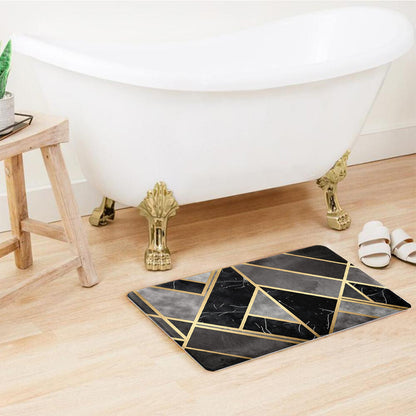 SuperSoft Grey Geometric Door Mat